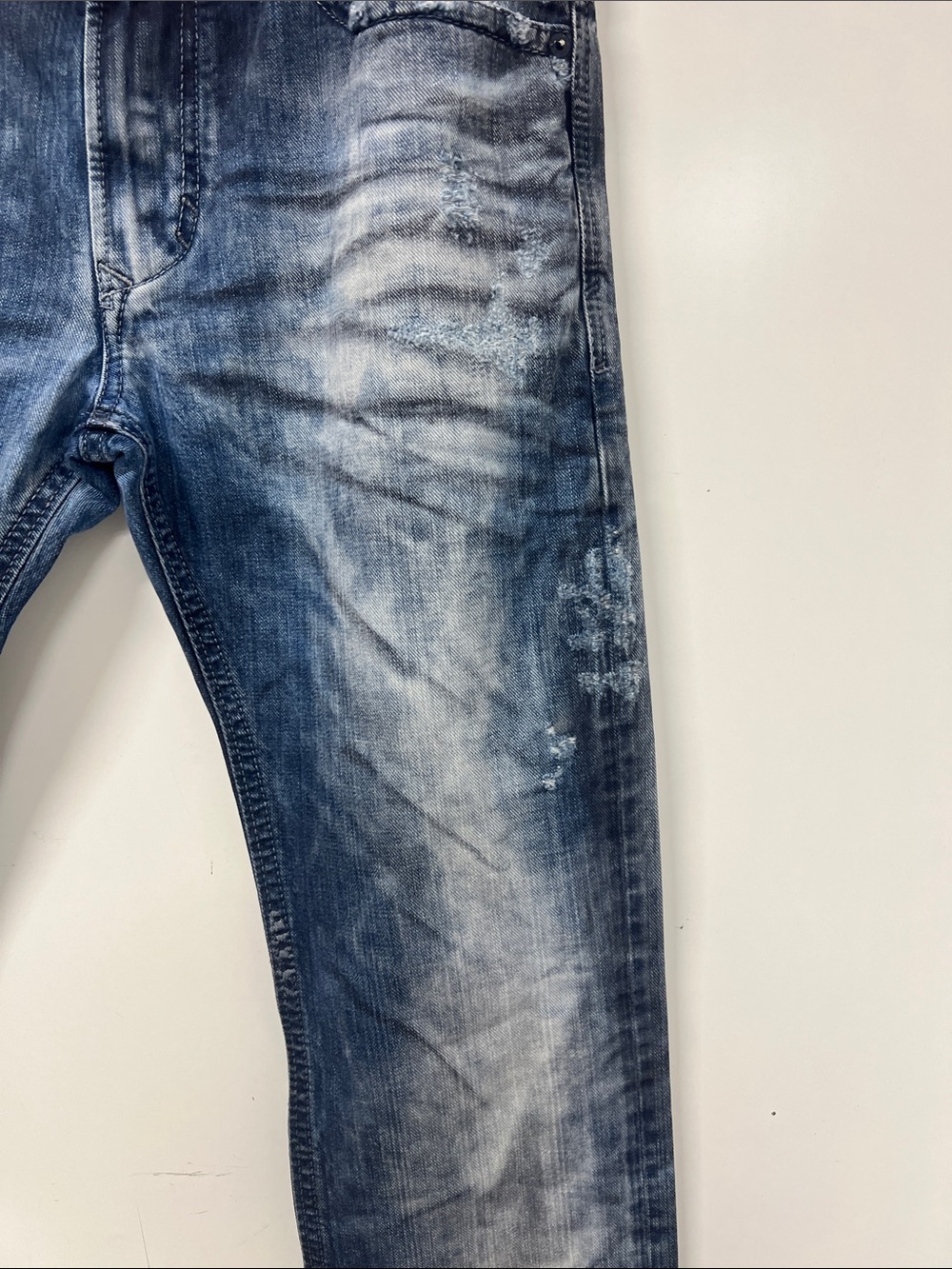 Diesel, Thavar Slim Skinny Distressed Jeans, 31 x 34 - Picture 3 of 16